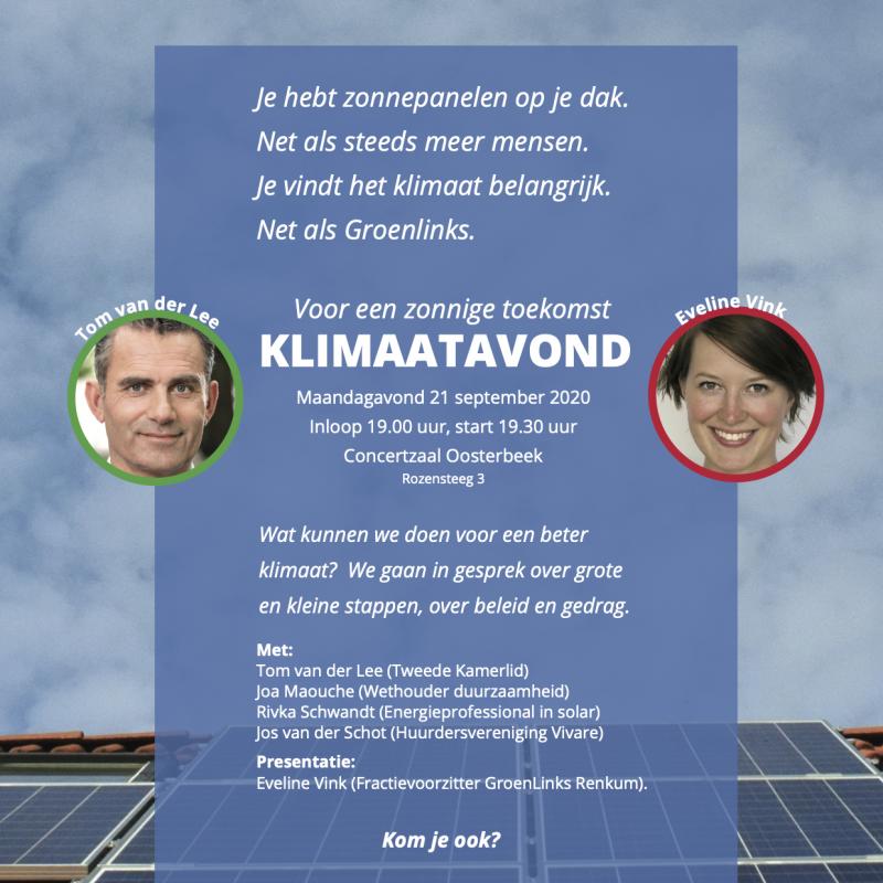 Klimaatavond van GroenLinks Renkum
