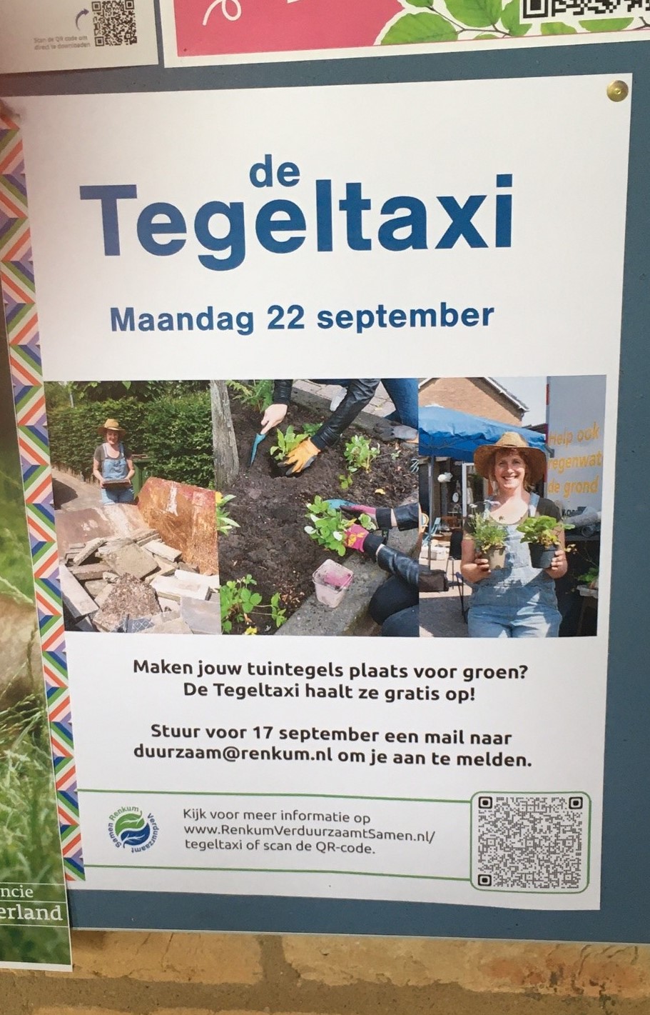 Tegeltaxi: stenen eruit, groen erin!