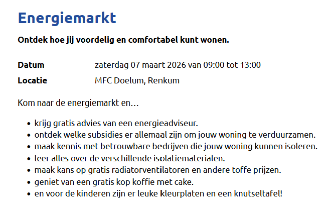 Energiemarkt voor bewoners