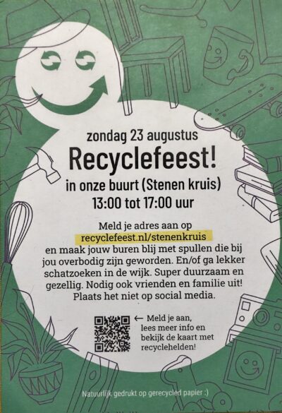 Komende zondag: Recyclefeest overal in de wijk